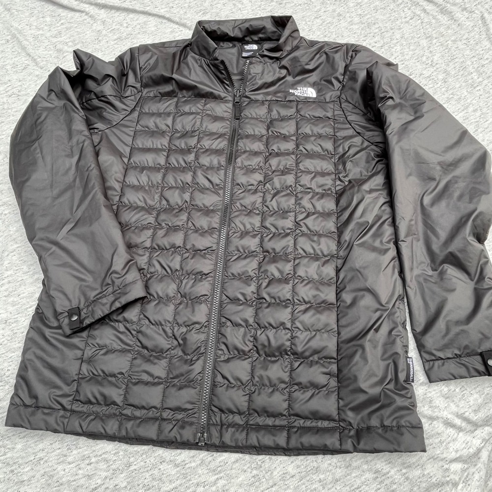 The North Face Mens ThermoBall Eco Jacket Black Full Zip Quilted NF0A4P7M Small